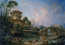 石橋のある風景の画像