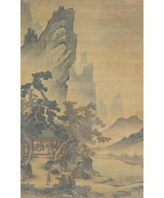 徐霖 《楼閣山水図》（左幅）の画像