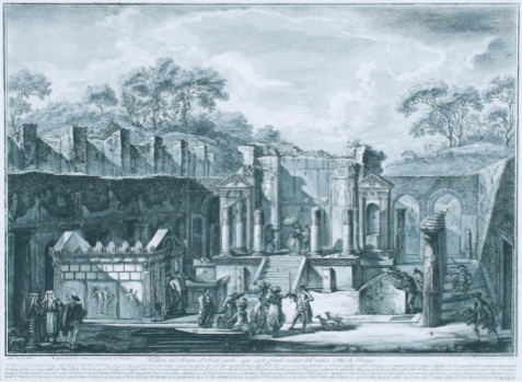画像：フランチェスコ・ピラネージ 《今日、ポンペイの古代遺跡の中にある、イシス神殿の景観》 1788年（刷りは1800年以降か）