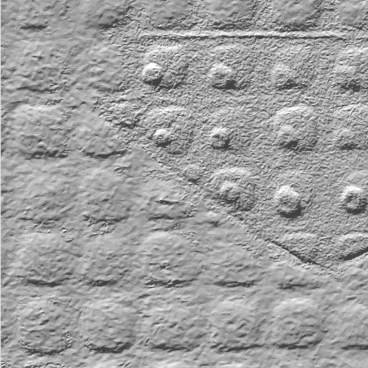 図２　色が異なる部分による解像感の差