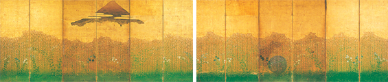 《武蔵野図屏風》6曲1双の作品画像