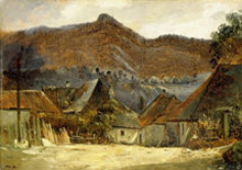 ジュラ地方、草葺き屋根の家の画像