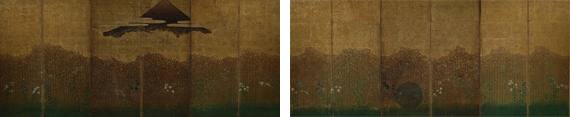 武蔵野図屏風の画像