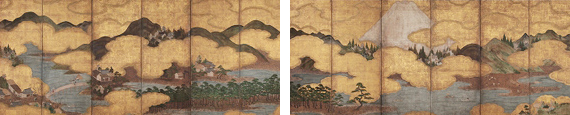富士三保松原図屏風の画像