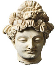菩薩頭部の石像