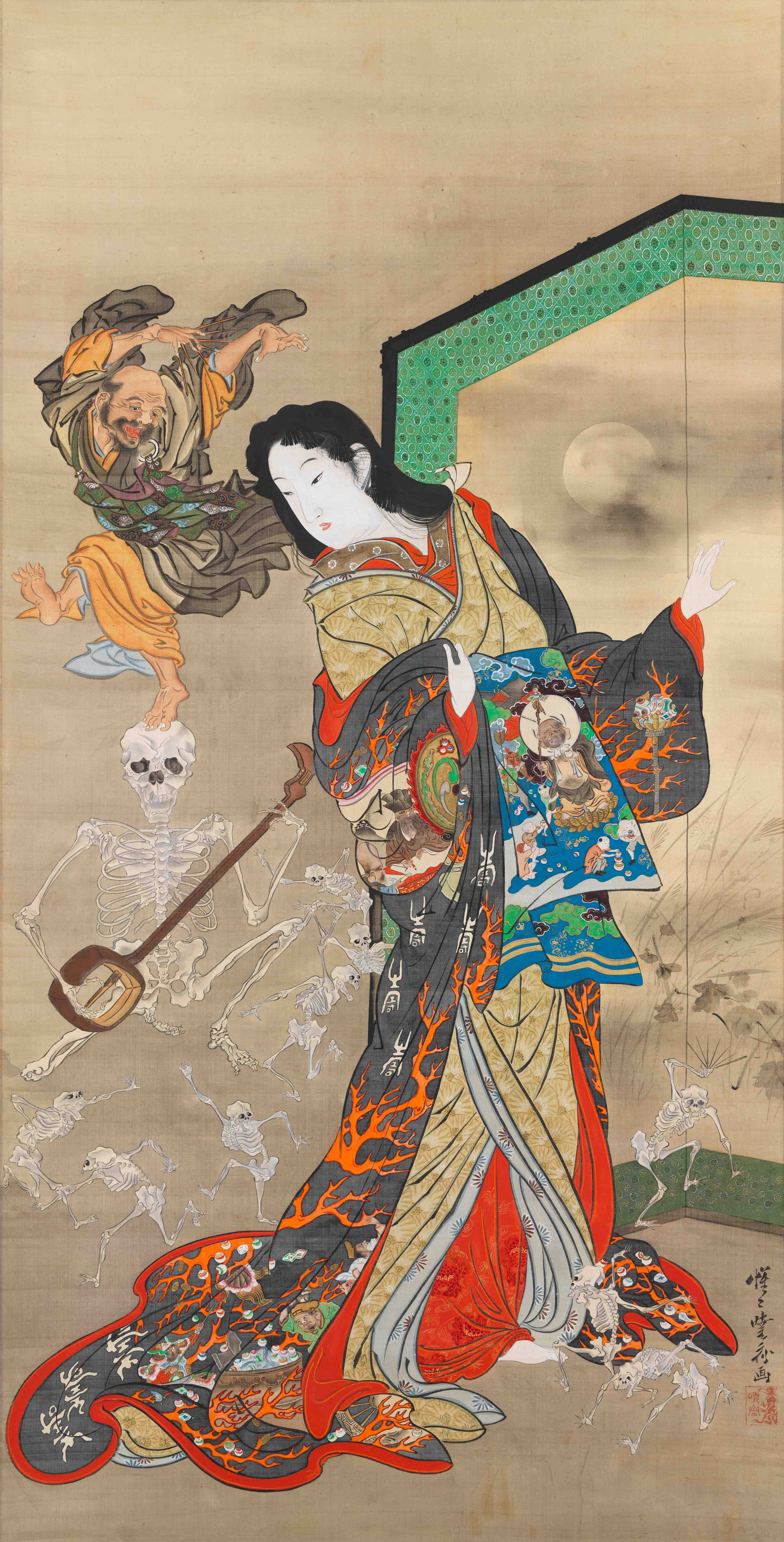 画像：河鍋暁斎《地獄太夫と一休》 明治4～22年 （1871–89） Photo: Ken Adlard
