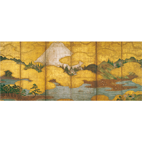 画像：《富士三保松原図屏風》（右隻）