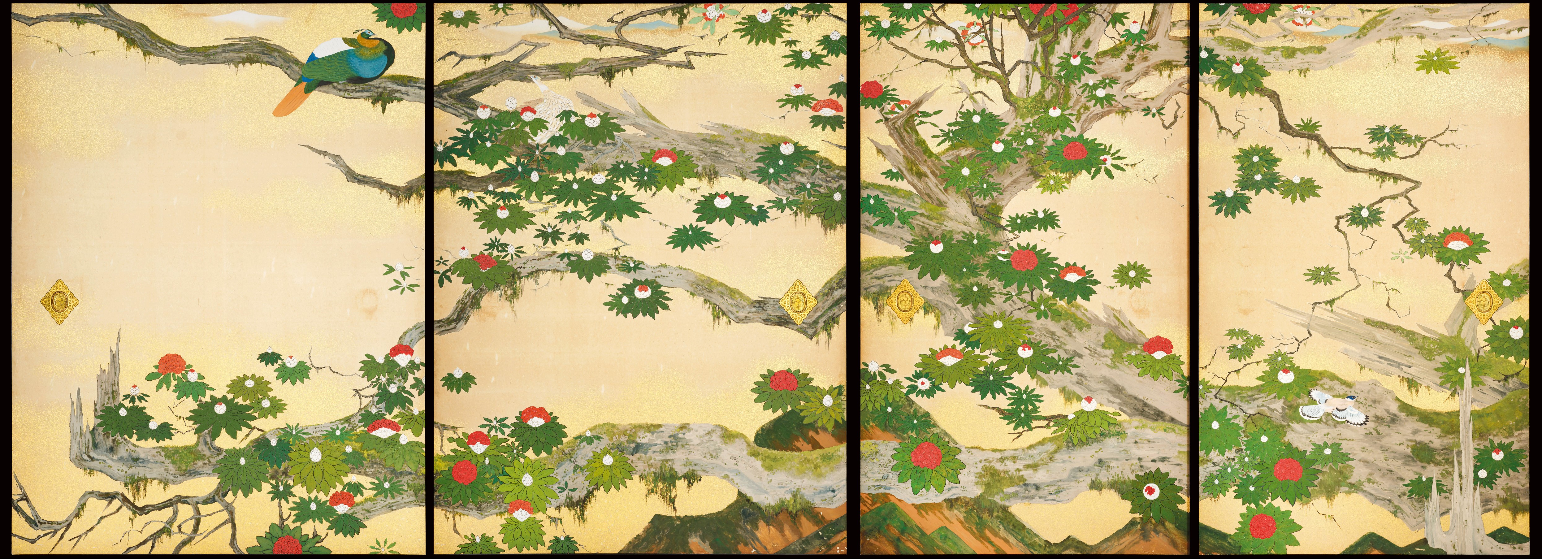 画像：奥殿襖絵《虹雉》（部分） 昭和9年（1934）（前期展示）