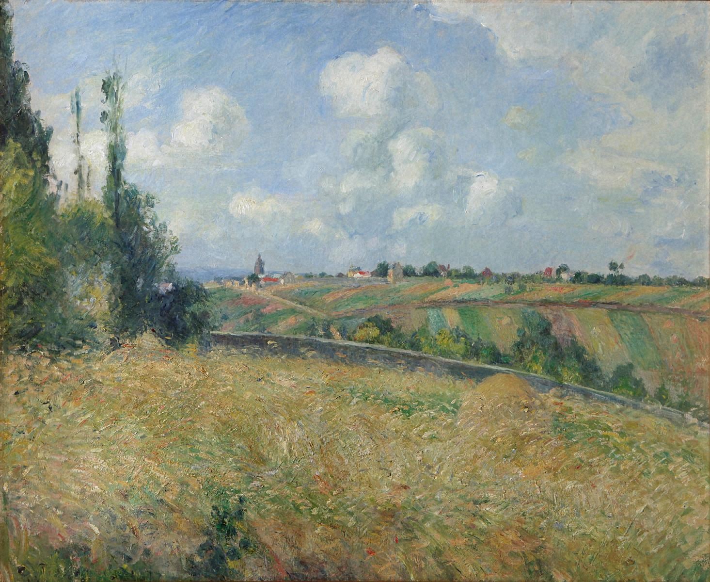 画像：カミーユ・ピサロ<br>《ライ麦畑、グラット＝コックの丘、ポントワーズ》<br>1877年