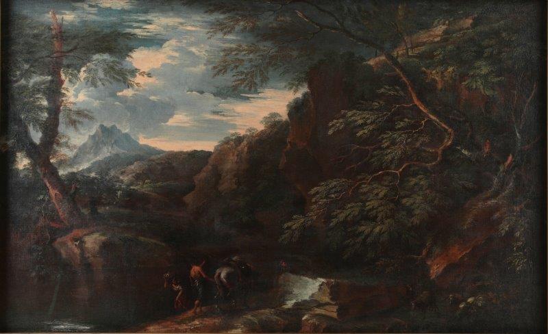 画像：サルヴァトーレ・ローザ<br>《川のある山岳風景》<br>1650年代後半