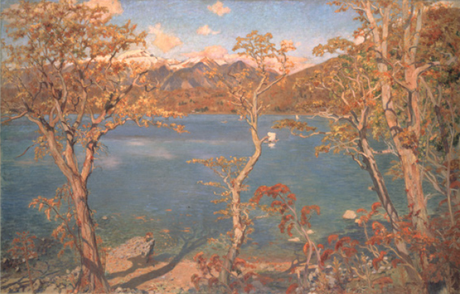 画像：中澤弘光《風景（秋の湖畔）》1919（大正8）年
