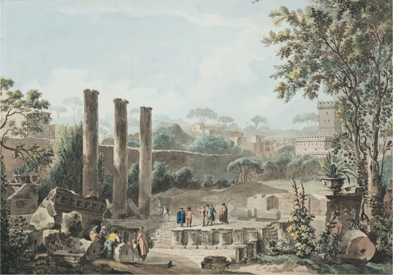 画像：ルイ＝ジャン・デプレ、フランチェスコ・ピラネ一ジ《ポッツォーリのセラピス神殿》