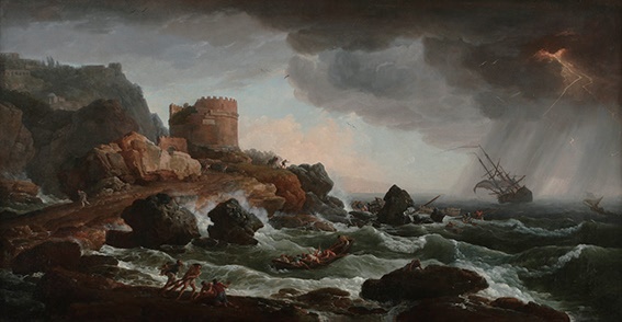 画像：クロード=ジョゼフ・ヴェルネ《嵐の海》1740年頃　
