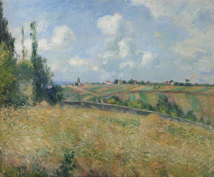 画像：カミーユ・ピサロ<br>《ライ麦畑、グラット＝コックの丘、ポントワーズ》<br>1877年