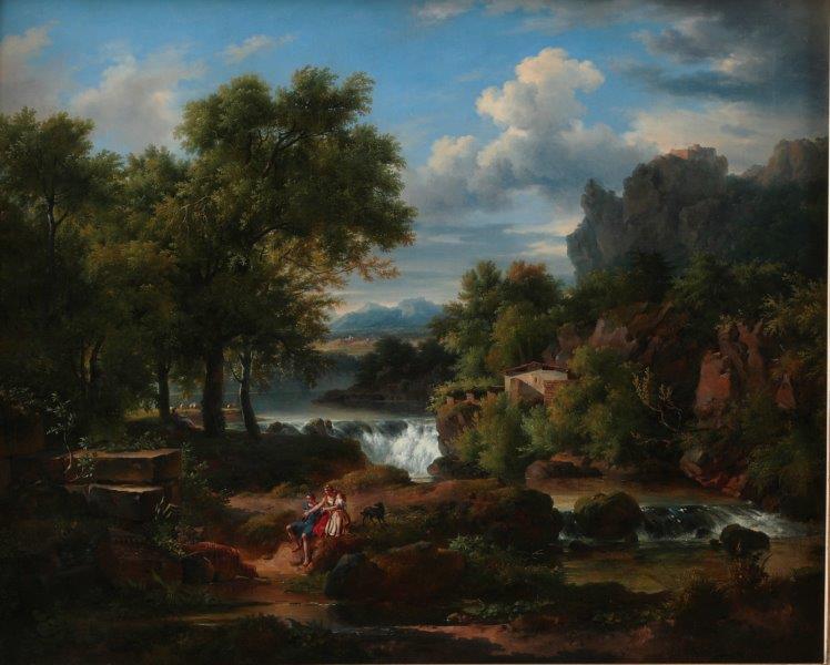 画像：アシル=エトナ・ミシャロン<br>《廃墟となった墓を見つめる羊飼い》<br>1816年